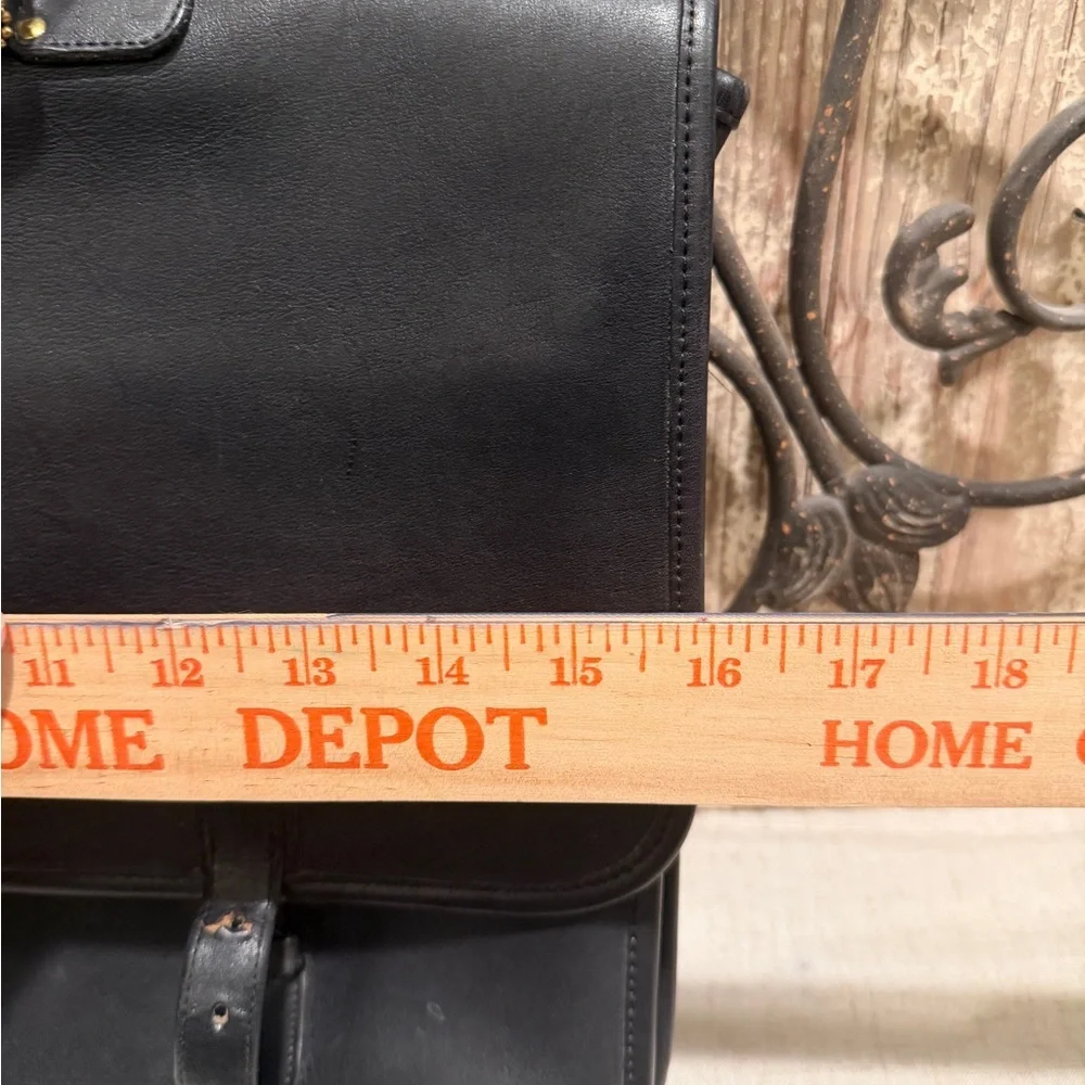 HP🌺RaRE COACH VINTAGE Classic Black Leather Briefcase